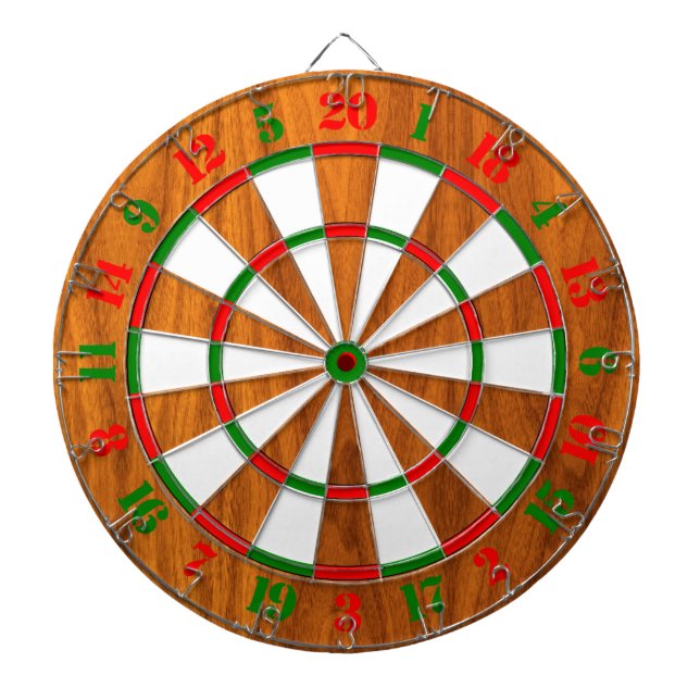 Classic Teak Veneer Print for a Game of Darts Dartboard (Front)