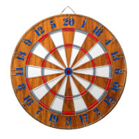 Classic Teak Veneer Print Nautical Game of Darts