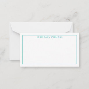 Classic Teal Green Professional Formal Thin Border Card