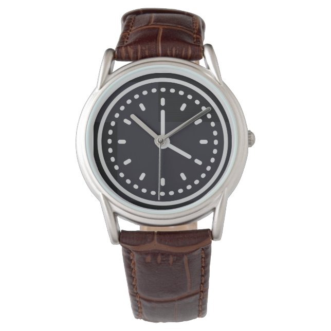 Classic Teal Men's Brown  Leather Watch (Front)