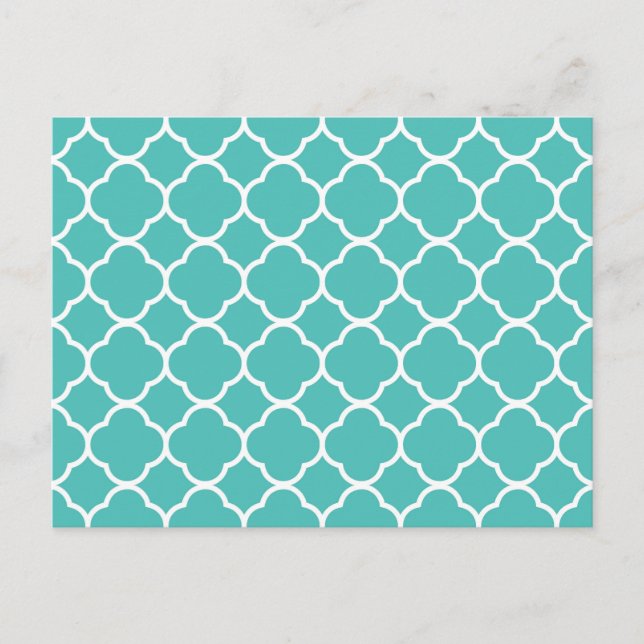 Classic Teal Moroccan Pattern Postcard (Front)