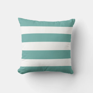 Classic Teal & White Striped Throw Pillow