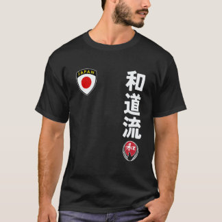Classic Team Karate Wado Ryu Japan Flag Kanji Japa T-Shirt