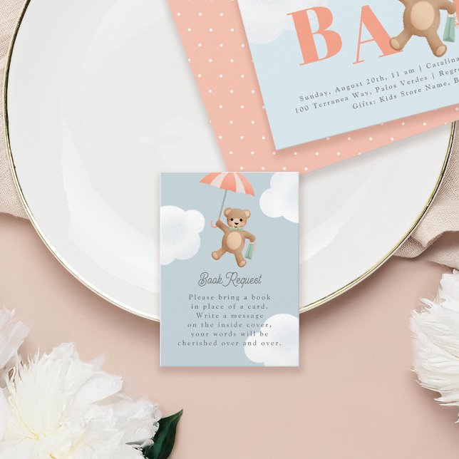 Classic Teddy Bear Pastel Baby Shower Enclosure Card (Creator Uploaded)