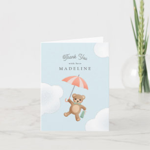 Classic Teddy Bear Pastel Baby Shower Thank You Card