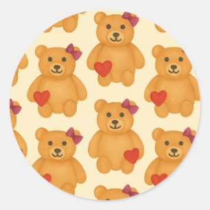 Classic Teddy Bear Pattern Sticker