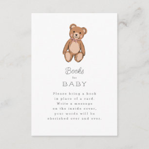 Classic Teddy Bear Pink Baby Shower Enclosure Card