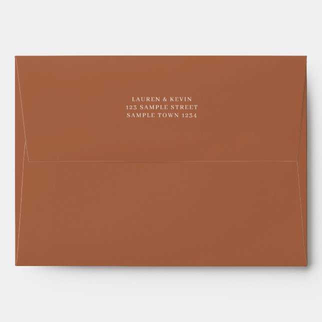 Classic Terracotta Colour 5x7 invitation envelope (Back (Top Flap))