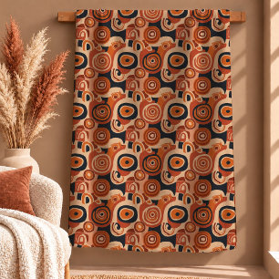 Classic Terracotta Copper Abstract Shapes Blanket