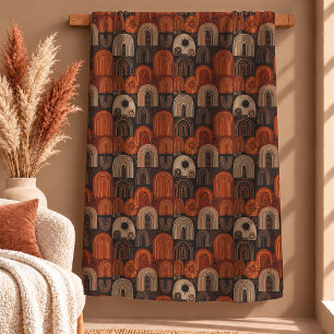 Classic Terracotta Dark Brown Rainbow Design Blank Fleece Blanket