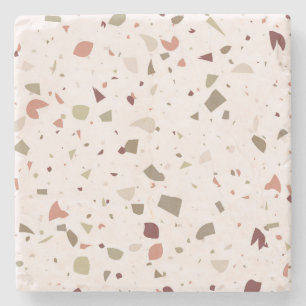 Classic terrazzo marble floor pattern background stone coaster