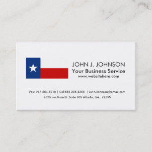 Classic Texas State Flag Business Card