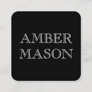 Classic Text Simple Minimalist Square Business Card