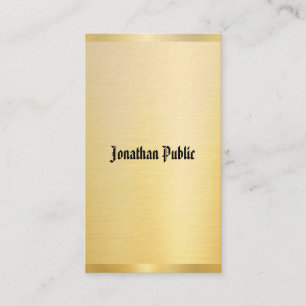 Classic Text Vintage Template Elegant Faux Gold Business Card
