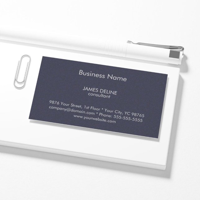 Classic Textured Blue Financial Consultant Business Card (Creator Uploaded)
