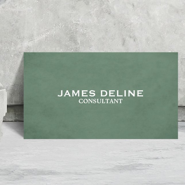 Classic Textured Elegant Green Consultant Business Card (Creator Uploaded)