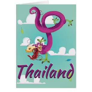 Classic Thailand Dragon Vintage Travel Poster