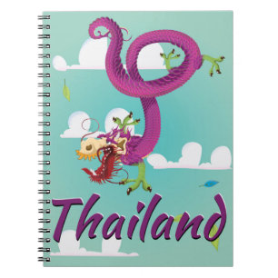 Classic Thailand Dragon Vintage Travel Poster Notebook