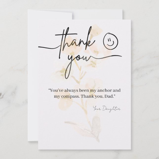 Classic Thank You Card for Dad (Front)