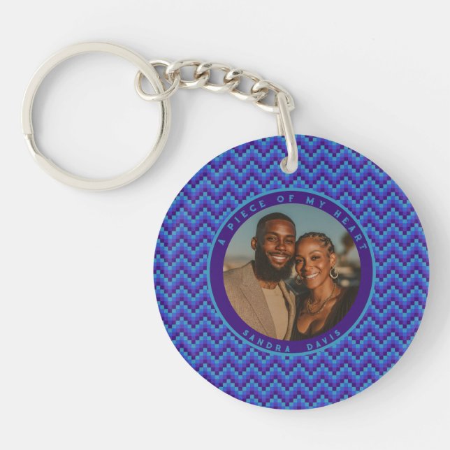 Classic Thank You Gifts Stripe Pattern Key Ring (Front)