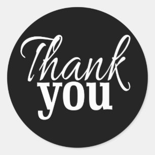 Classic Thank You Stickers Black And White Seals