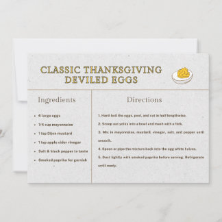 Classic Thanksgiving Deviled Eggs Recipe Postcard