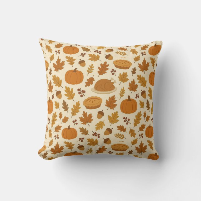 Classic Thanksgiving patterned  Cushion (Front)