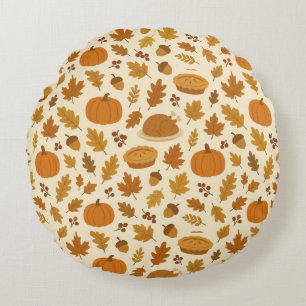 Classic Thanksgiving patterned Round Cushion