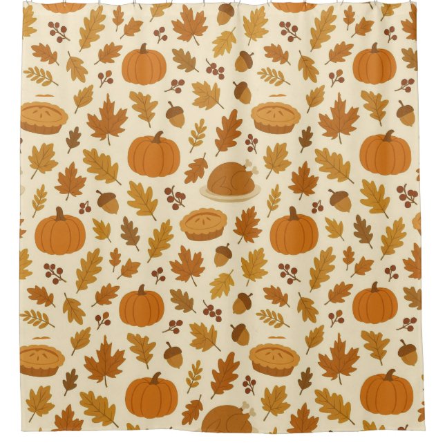 Classic Thanksgiving patterned  Shower Curtain (Front)
