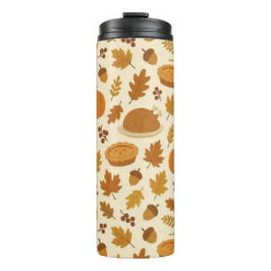 Classic Thanksgiving patterned Thermal Tumbler
