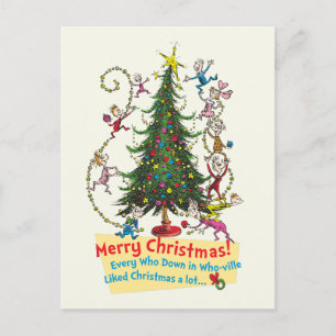 Classic The Grinch   Merry Christmas! Holiday Postcard