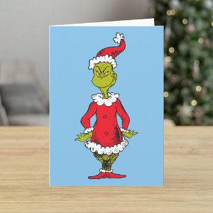 Classic The Grinch   Santa Claus Holiday Card