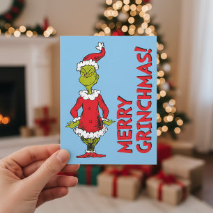 Classic The Grinch   Santa Claus Holiday Postcard