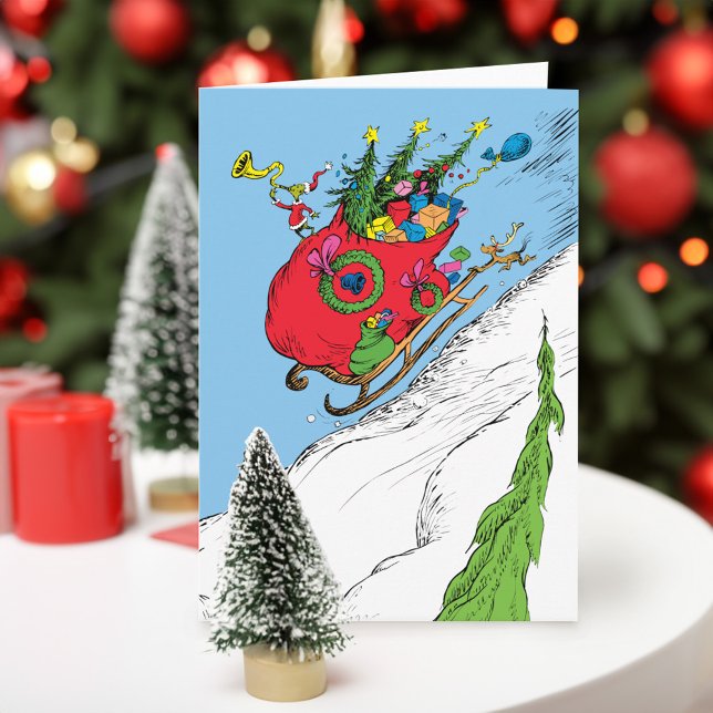 Classic The Grinch | The Grinch & Max Runaway Slei Holiday Card (Card on table)