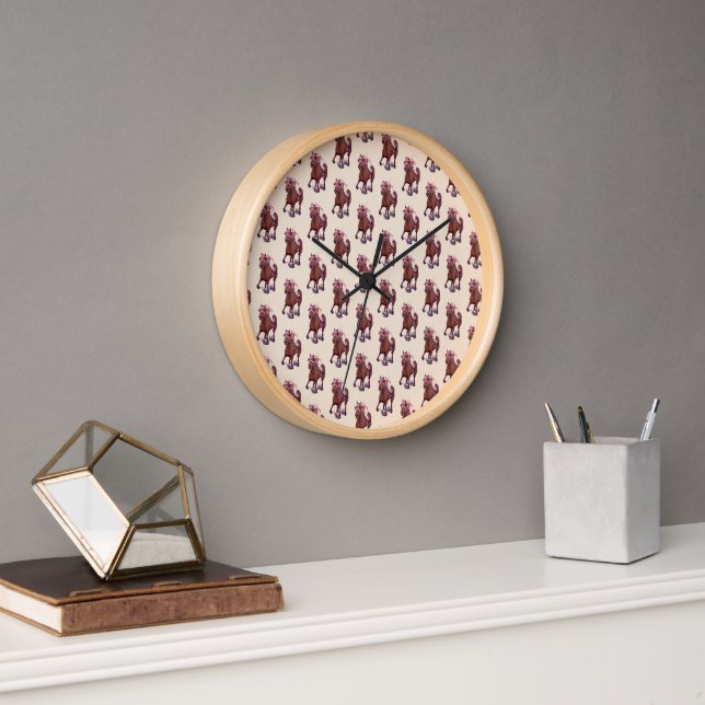 Classic Thoroughbred Race Horse Wins Clock (Office)