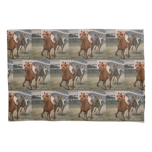 Classic Thoroughbred Race Horse Wins Pillowcase (Front)