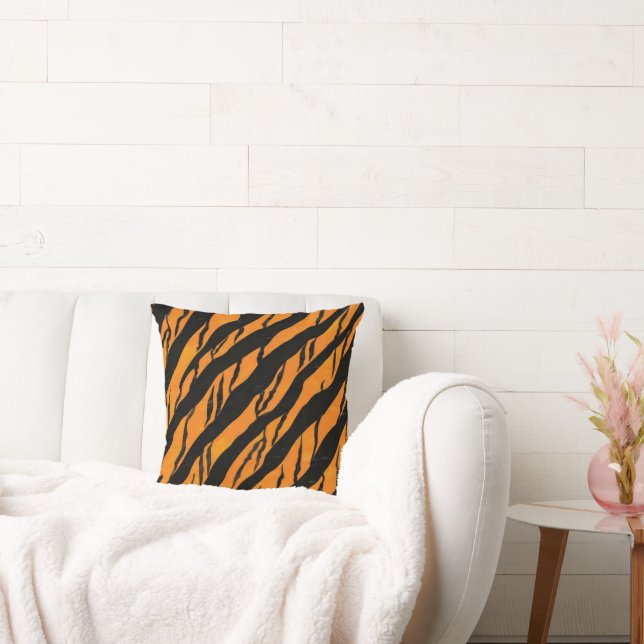 Classic Tiger Stripes Pattern Cushion (Couch)