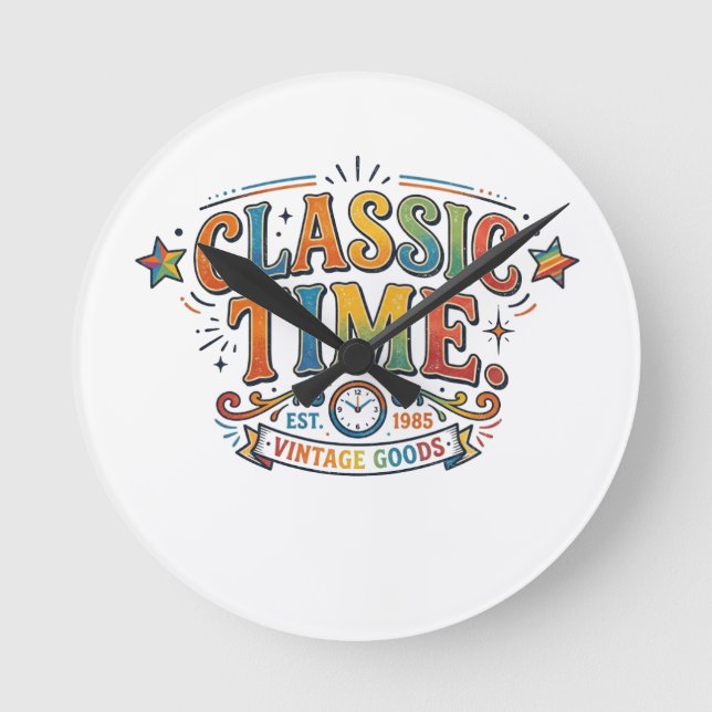 Classic Time – Vintage Clock Art T-Shirt (Front)
