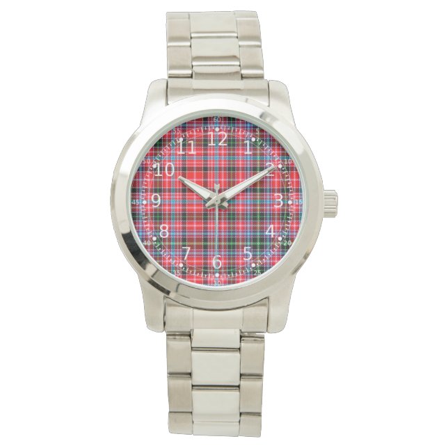 Classic Timeless Clan Aberdeen Plaid Tartan Gift Watch (Front)