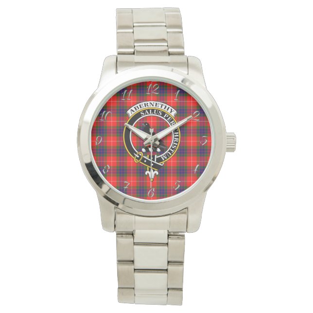 Classic Timeless Clan Abernethy Tartan Plaid Gift Watch (Front)