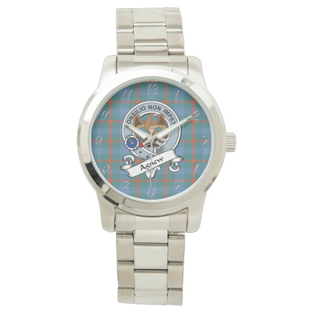 Classic Timeless Clan Agnew Ancient Old Tartan Pla Watch (Front)