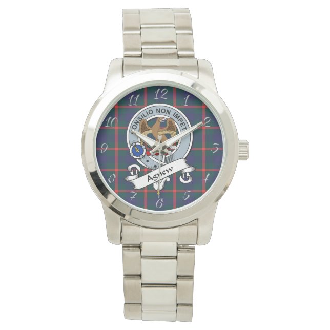 Classic Timeless Clan Agnew Badge Tartan Plaid Gif Watch (Front)