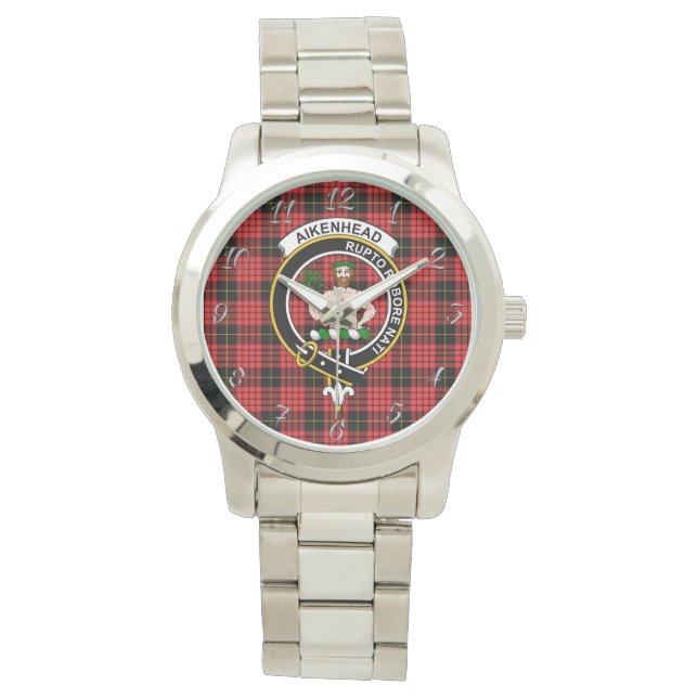 Classic Timeless Clan Aikenhead Tartan Plaid Gift  Watch (Front)