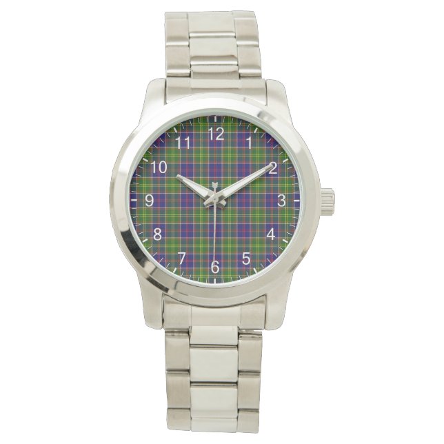 Classic Timeless Clan Ayrshire Tartan Plaid Gift Watch (Front)