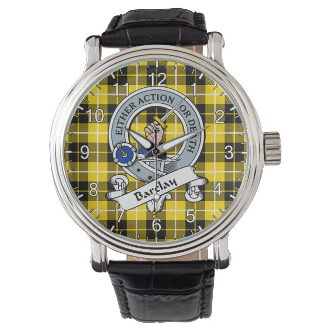Classic Timeless Clan Barclay Badge Tartan Plaid Watch (Front)