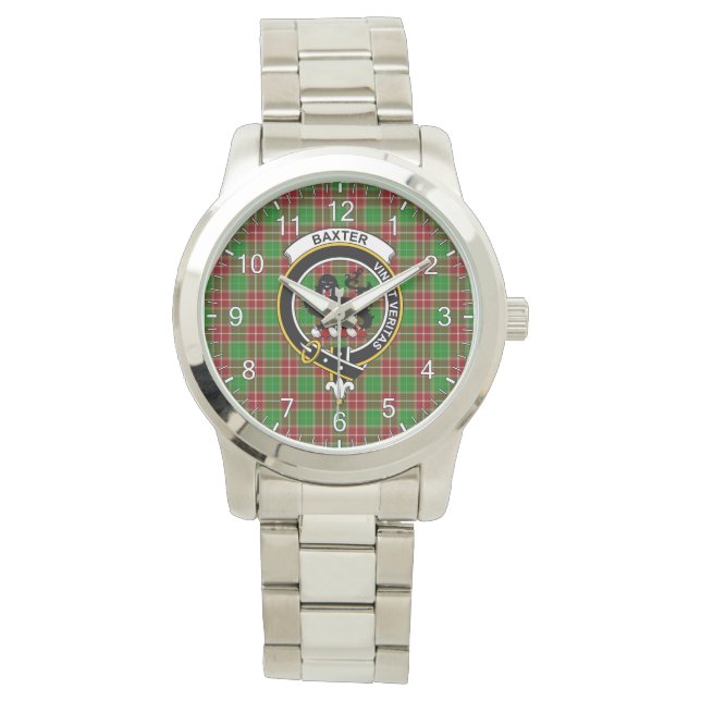 Classic Timeless Clan Baxter Modern Tartan Badge Watch (Front)