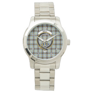 Classic Timeless Clan Bell Tartan Badge Plaid Gift Watch