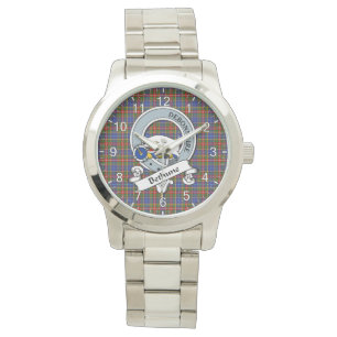 Classic Timeless Clan Bethune Badge Tartan Plaid Watch