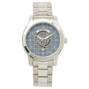 Classic Timeless Clan Boswell Tartan Badge Plaid Watch