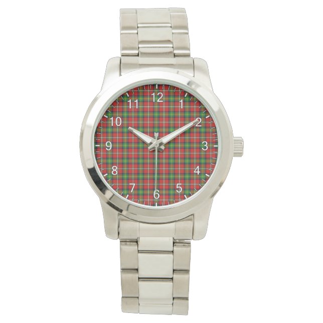 Classic Timeless Clan Boyd Tartan Plaid Gift Watch (Front)